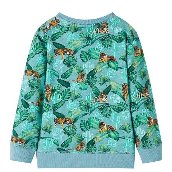 Sweatshirt para criança verde-claro mesclado 140 - Image 2