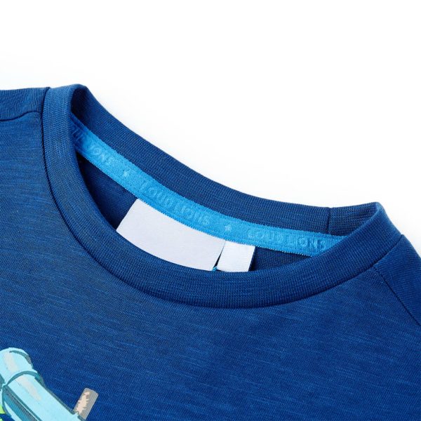 T-shirt para criança azul-escuro 128 - Image 3