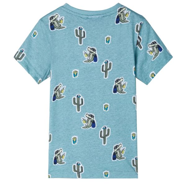 T-shirt para criança verde-claro mesclado 128 - Image 2