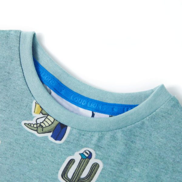 T-shirt para criança verde-claro mesclado 128 - Image 3