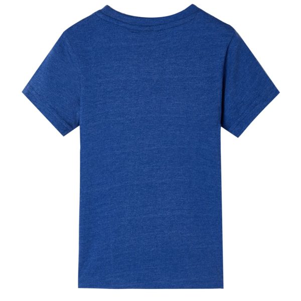T-shirt para criança azul-escuro mesclado 104 - Image 2
