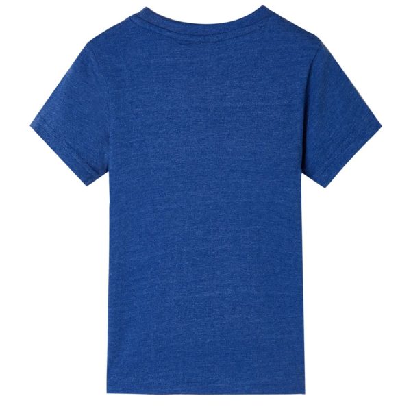 T-shirt para criança azul-escuro mesclado 140 - Image 2