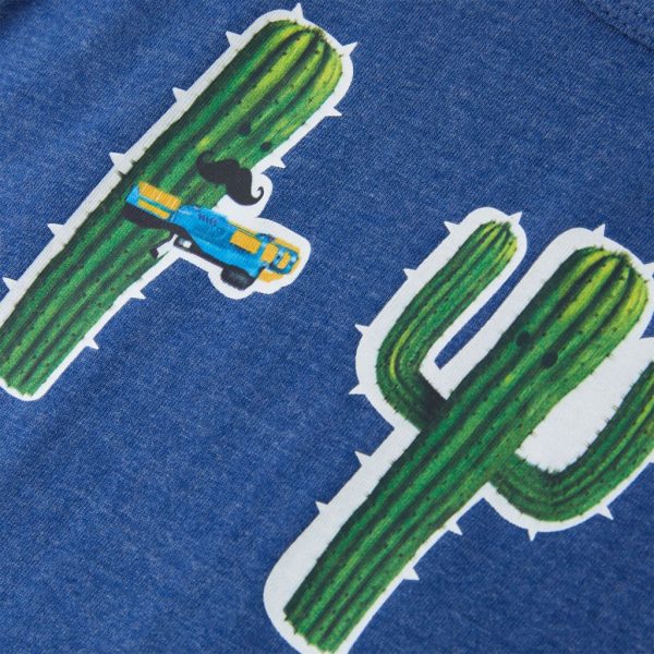 T-shirt de manga cava criança azul-escuro mesclado 92 - Image 4