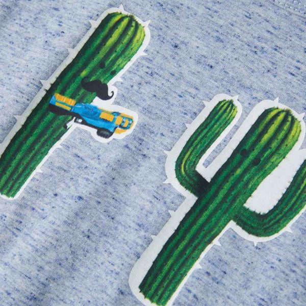 T-shirt de manga cava para criança azul-mesclado 116 - Image 4