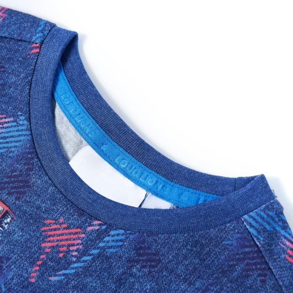T-shirt infantil azul-escuro mesclado 128 - Image 3