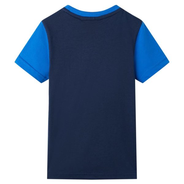 T-shirt para criança azul e azul-marinho 104 - Image 2