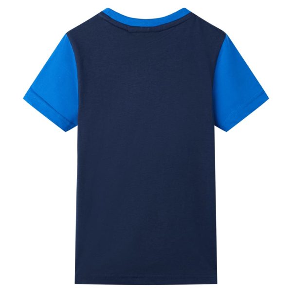 T-shirt para criança azul e azul-marinho 116 - Image 2