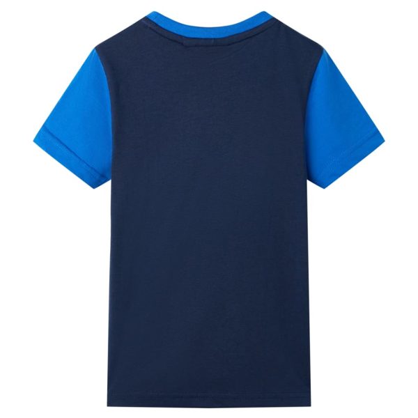 T-shirt para criança azul e azul-marinho 140 - Image 2