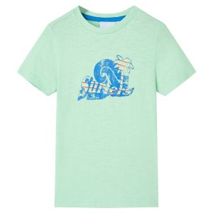 T-shirt de criança verde-claro 128
