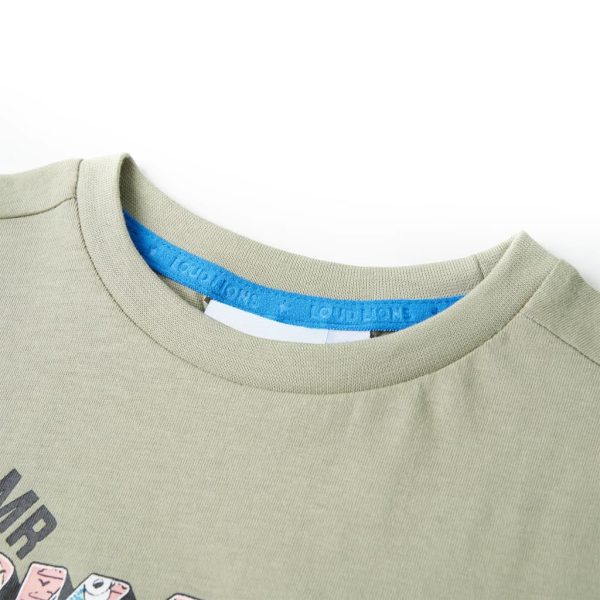 T-shirt infantil caqui-claro 104 - Image 3