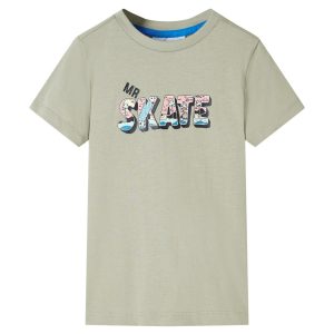 T-shirt infantil caqui-claro 116