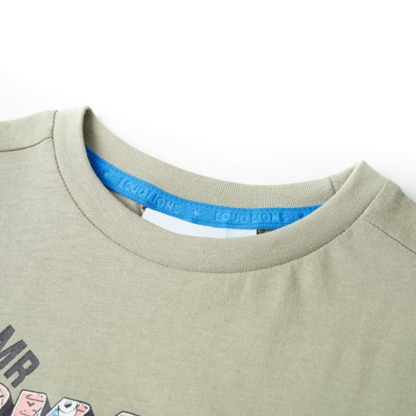 T-shirt infantil caqui-claro 128 - Image 3