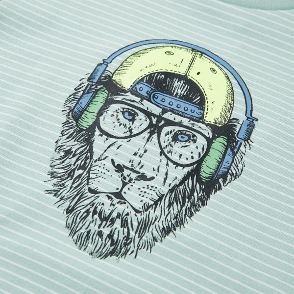 T-shirt para criança com riscas menta-claro 92 - Image 4