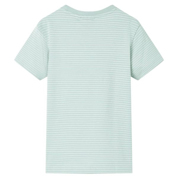 T-shirt para criança com riscas menta-claro 104 - Image 2
