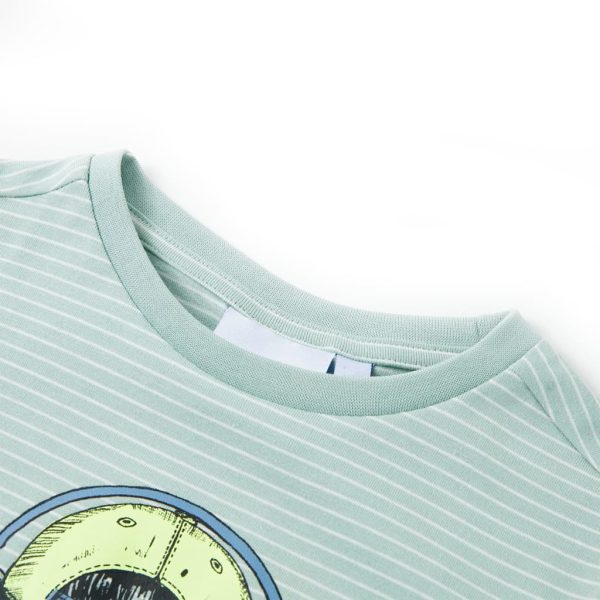 T-shirt para criança com riscas menta-claro 104 - Image 3