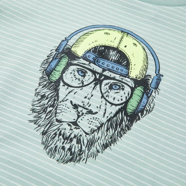 T-shirt para criança com riscas menta-claro 116 - Image 3