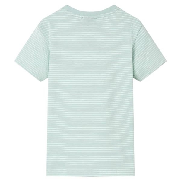 T-shirt para criança com riscas menta-claro 128 - Image 2