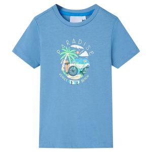 T-shirt de criança azul médio 128