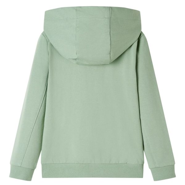 Sweatshirt para criança com capuz e fecho caqui 128 - Image 2