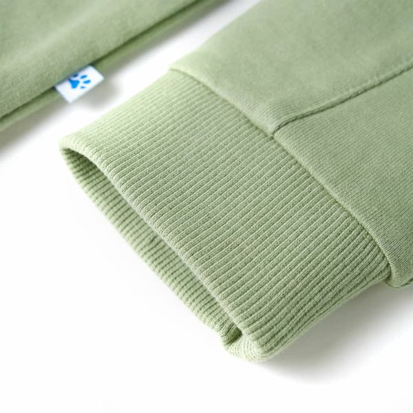 Sweatshirt para criança com capuz e fecho caqui 128 - Image 6