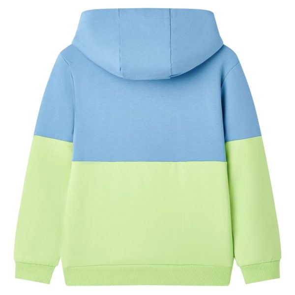 Sweatshirt para criança com capuz azul e amarelo-claro 92 - Image 2