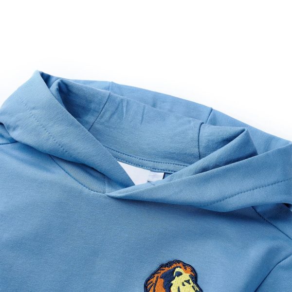 Sweatshirt para criança com capuz azul e amarelo-claro 92 - Image 3