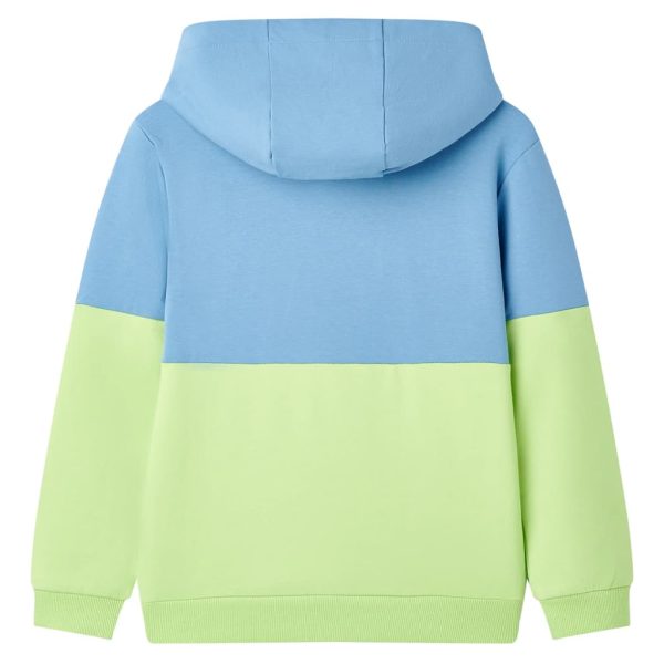 Sweatshirt para criança com capuz azul e amarelo-claro 104 - Image 2