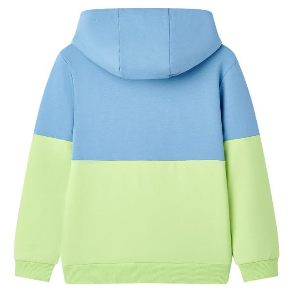 Sweatshirt para criança com capuz azul e amarelo-claro 140 - Image 2