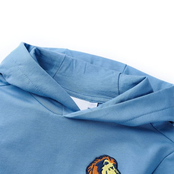 Sweatshirt para criança com capuz azul e amarelo-claro 140 - Image 3