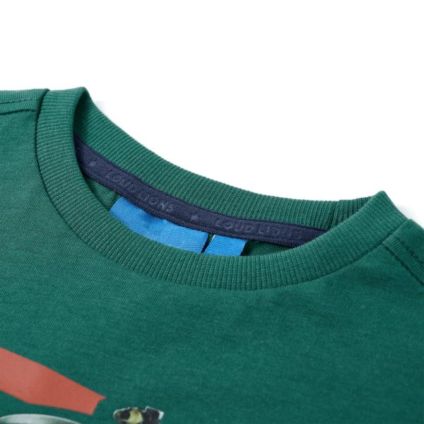 T-shirt de manga comprida para criança verde 128 - Image 3
