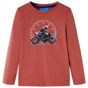 T-shirt de manga comprida para criança cor henna 140