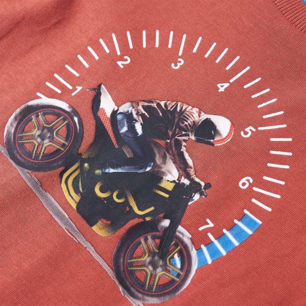 T-shirt de manga comprida para criança cor henna 140 - Image 4