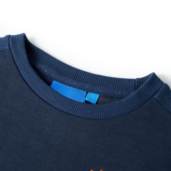 Sweatshirt para criança azul-escuro mesclado 104 - Image 3