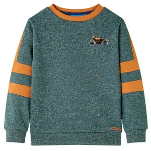 Sweatshirt para criança verde-escuro mesclado 104