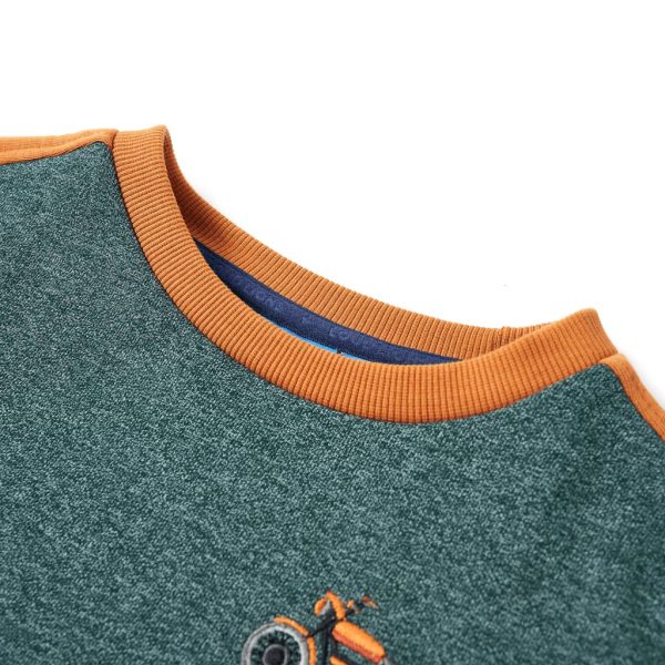 Sweatshirt para criança verde-escuro mesclado 104 - Image 3