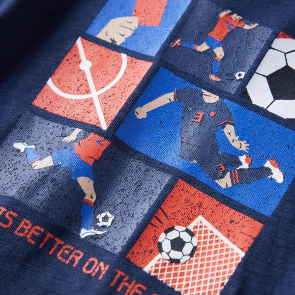 T-shirt de manga comprida para criança azul-marinho mesclado 92 - Image 4