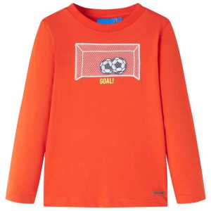 T-shirt de manga comprida para criança laranja brilhante 140