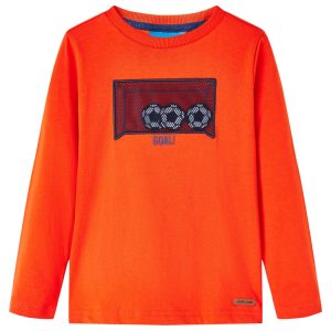 T-shirt de manga comprida para criança laranja brilhante 128