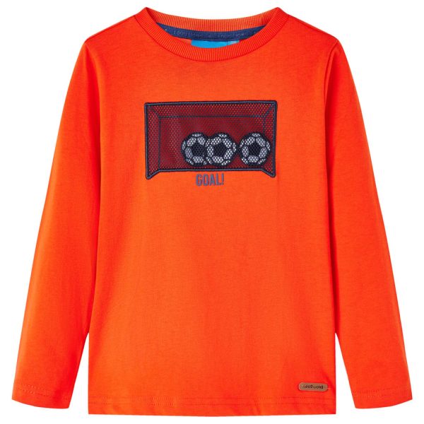 T-shirt de manga comprida para criança laranja brilhante 128