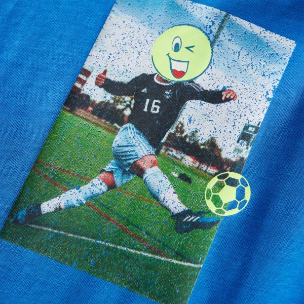 T-shirt de manga comprida para criança azul-cobalto 116 - Image 4