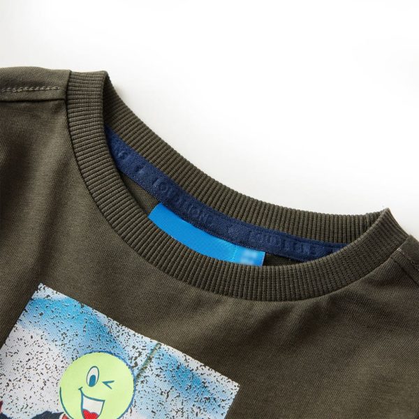 T-shirt de manga comprida para criança cor caqui 104 - Image 3