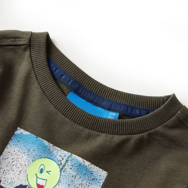 T-shirt de manga comprida para criança cor caqui 116 - Image 3