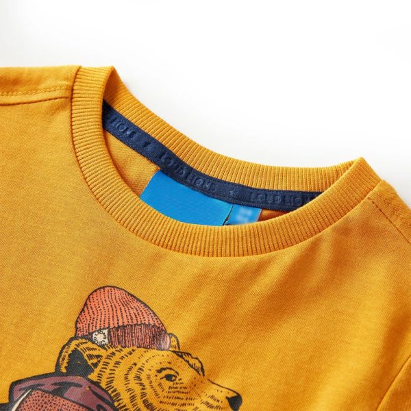 T-shirt de manga comprida para criança cor ocre 104 - Image 3
