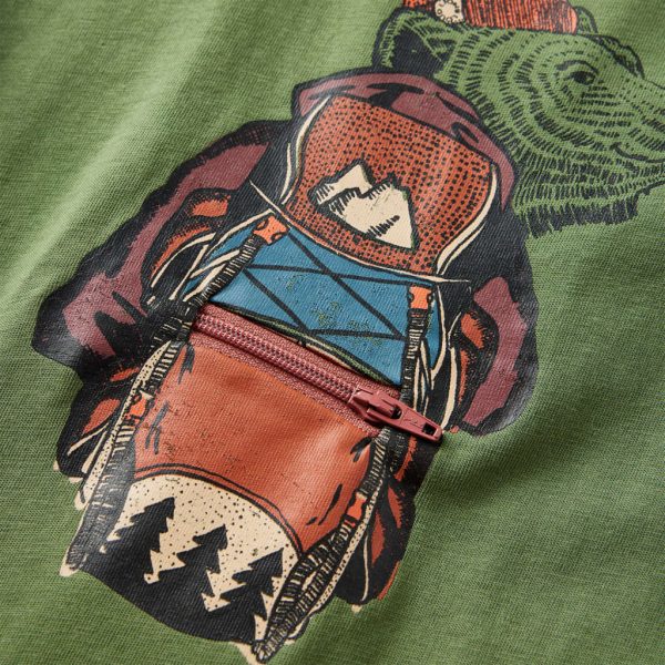 T-shirt de manga comprida para criança caqui-claro 140 - Image 4