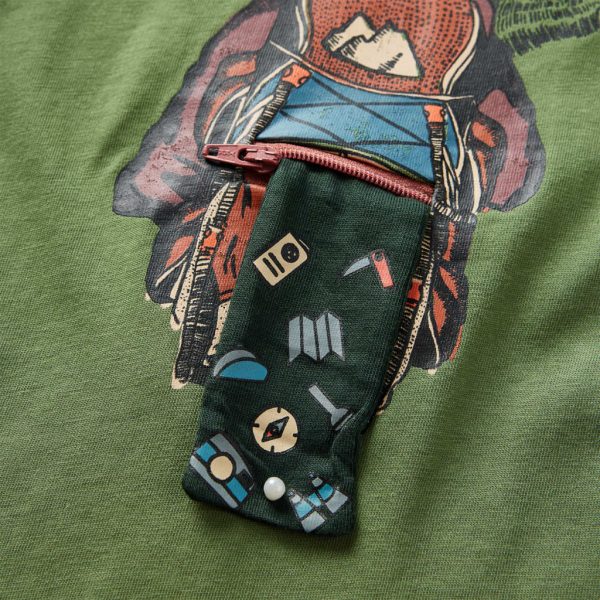 T-shirt de manga comprida para criança caqui-claro 140 - Image 5