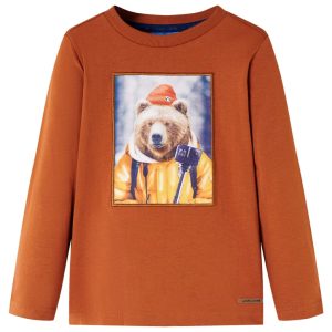 T-shirt de manga comprida para criança laranja-queimado 104