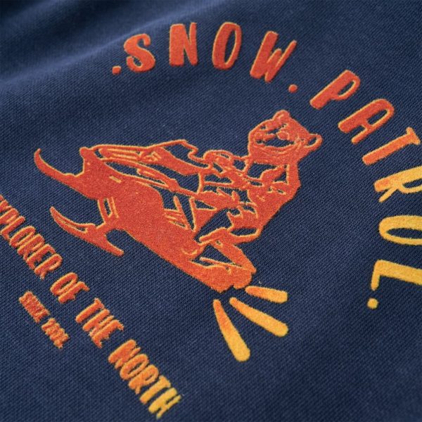 Sweatshirt para criança com capuz azul-marinho mesclado e laranja 92 - Image 4