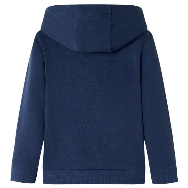 Sweatshirt para criança com capuz azul-marinho mesclado e laranja 128 - Image 2