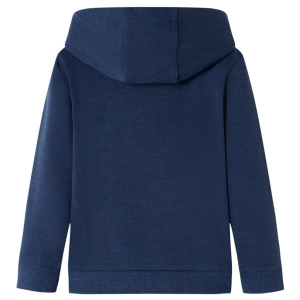 Sweatshirt para criança com capuz azul-marinho mesclado e laranja 140 - Image 2