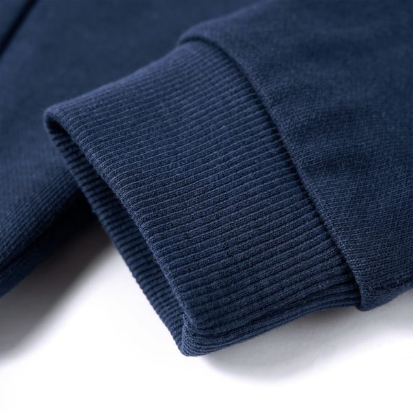 Sweatshirt para criança com capuz azul-marinho mesclado e laranja 140 - Image 5